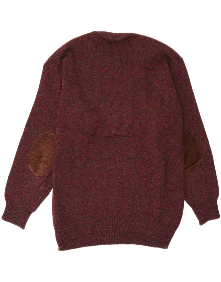 Trussardi Mens Crew Neck Jumper Sweater XL Burgundy Flecked