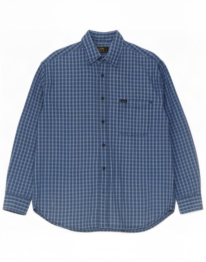 Lee Mens Shirt XL Blue Check Cotton