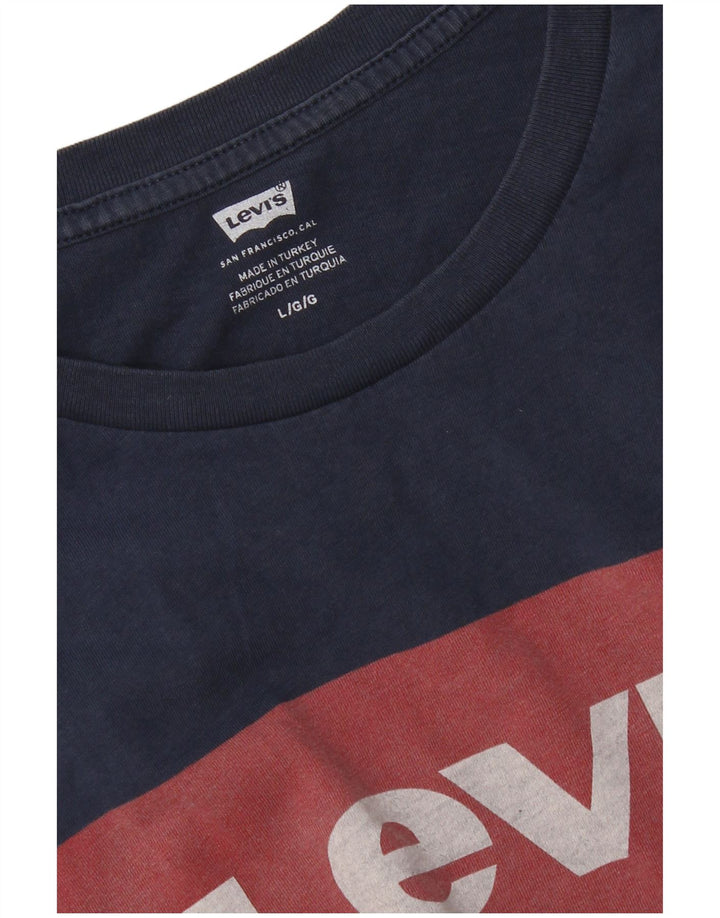 Levi's Mens Graphic T-Shirt Top Large Navy Blue