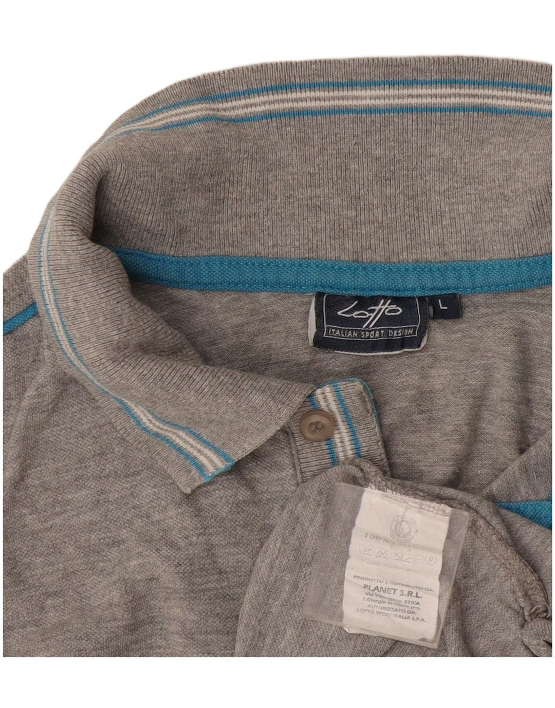 Lotto Mens Polo Shirt Large Grey Cotton