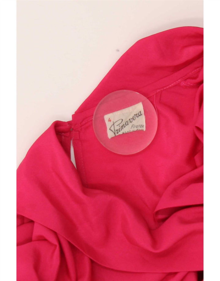 Primavera Firenze Womens Bow Tie Oversized Blouse Top UK 16 Large Pink