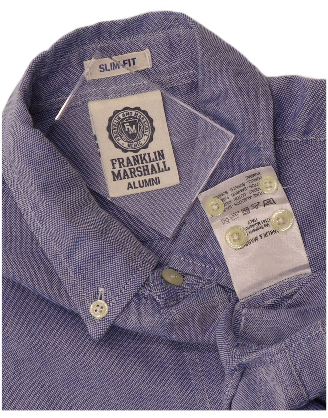 FRANKLIN MARSHALL Mens Slim Fit Shirt Small Blue