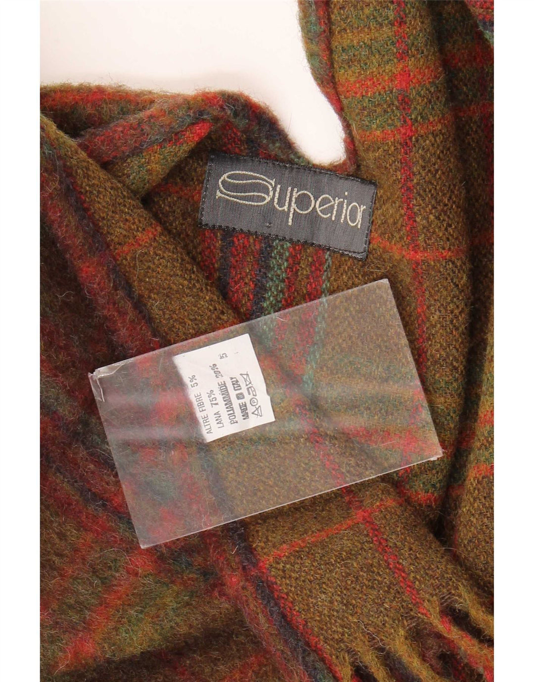 Superior Womens Open Poncho Jumper UK 16 Large Brown Plaid Wool