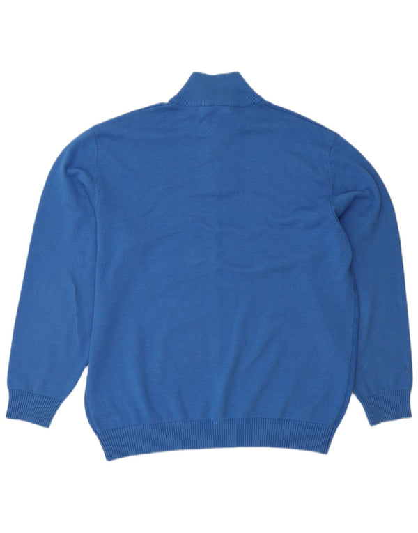 Paco Mens Zip Neck Jumper Sweater 2XL Blue Cotton