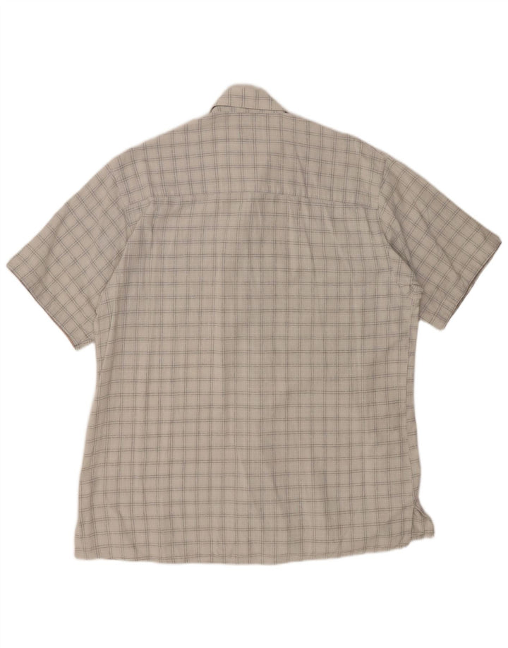 SCORPION BAY Mens Short Sleeve Shirt Large Off White Check