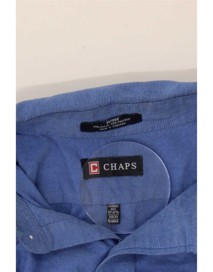 Chaps Mens Oxford Shirt Size 17 1/2 XL Blue Cotton