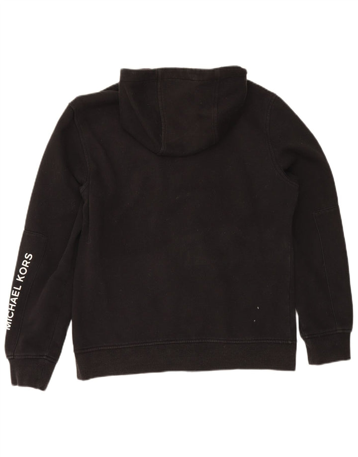 Michael Kors Mens Graphic Zip Hoodie Sweater Medium Black Cotton
