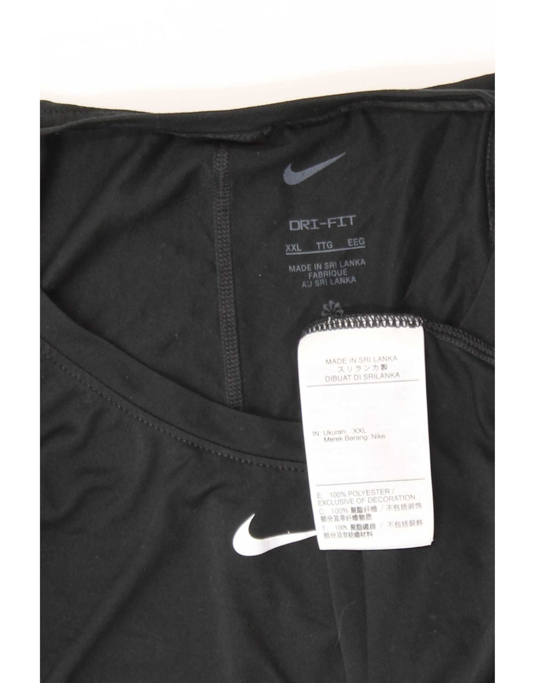 Nike Womens Dri Fit Vest Top UK 20 2XL Black Polyester