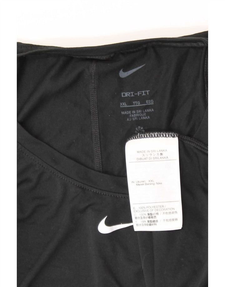 Nike Womens Dri Fit Vest Top UK 20 2XL Black Polyester