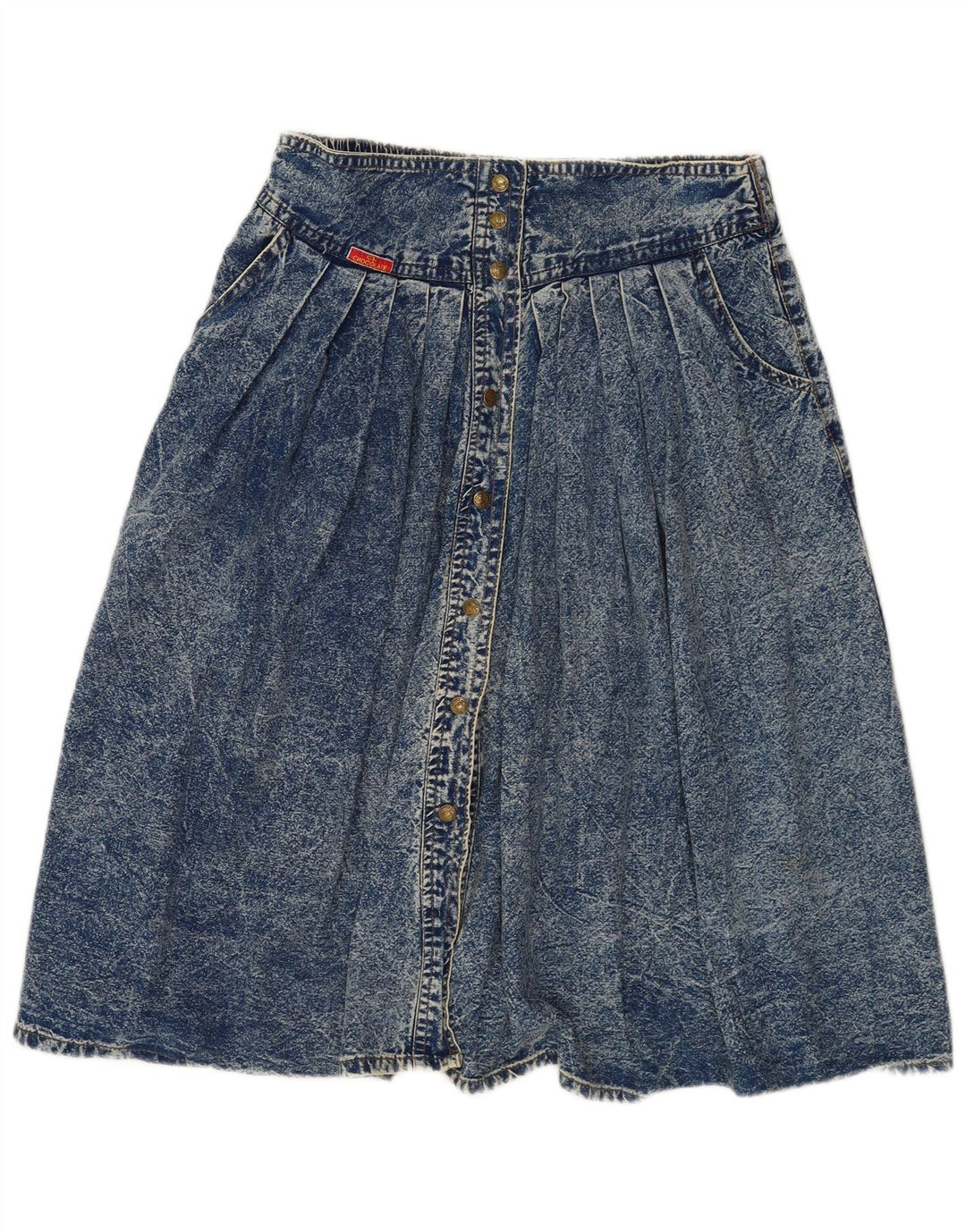 Vintage Womens Denim Skirt W32 Large Blue