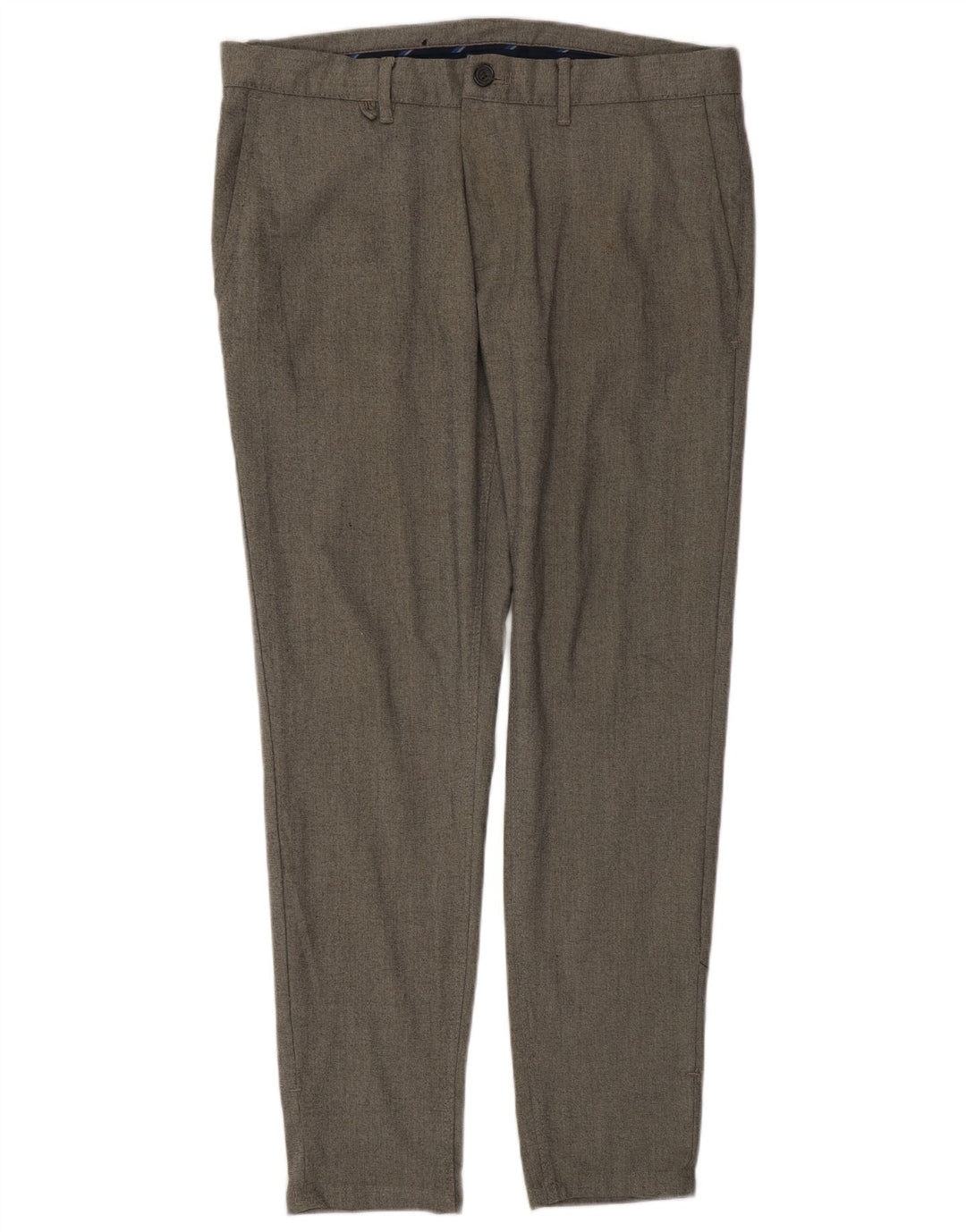 Zara Mens Slim Chino Trousers EU 42 Large W32 L29 Grey Polyester