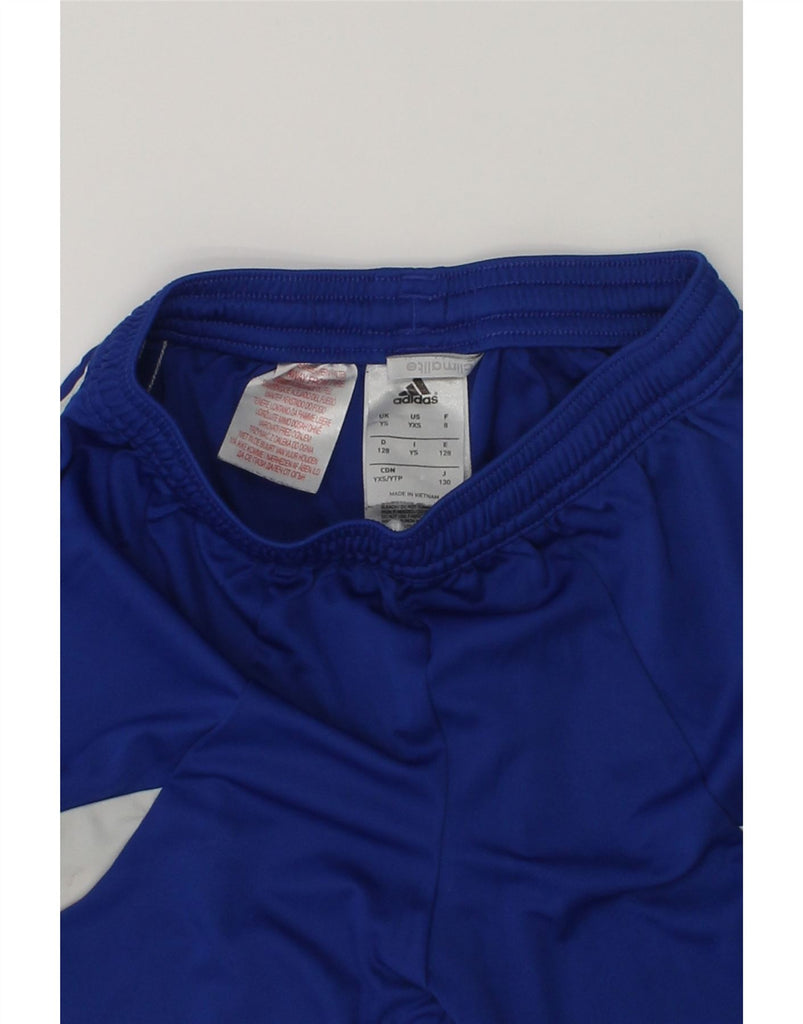 ADIDAS Boys Climalite Sport Shorts 7-8 Years Blue Colourblock Polyester | Vintage Adidas | Thrift | Second-Hand Adidas | Used Clothing | Messina Hembry 