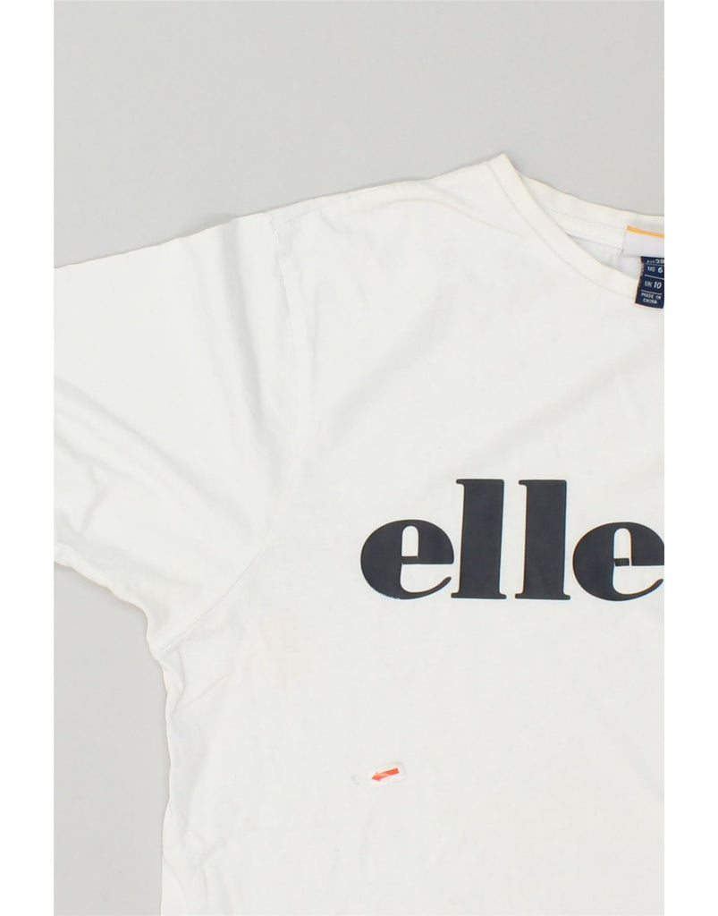 ELLESSE Womens Graphic T-Shirt Top UK 10 Small White Cotton | Vintage Ellesse | Thrift | Second-Hand Ellesse | Used Clothing | Messina Hembry 