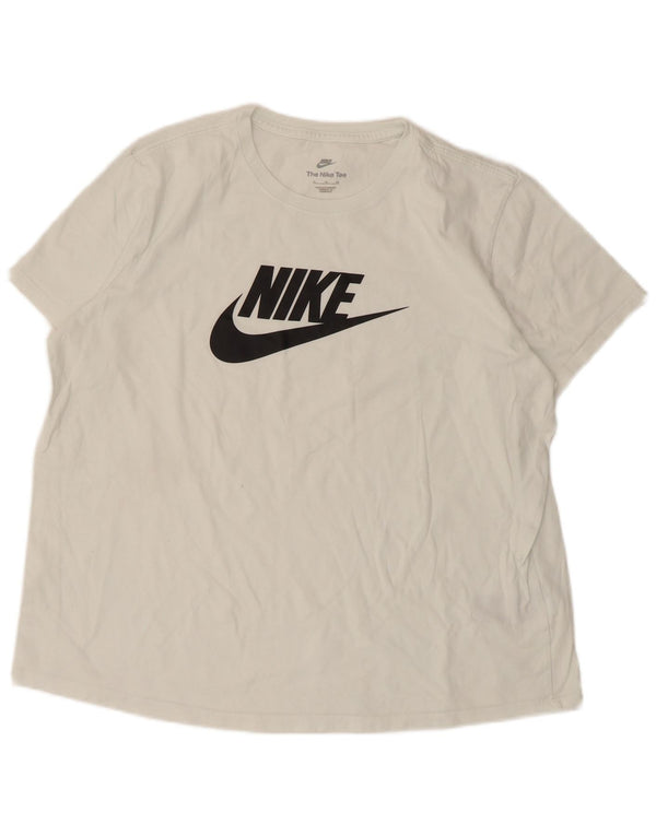 Nike Womens Graphic T-Shirt Top UK 18 XL White Cotton