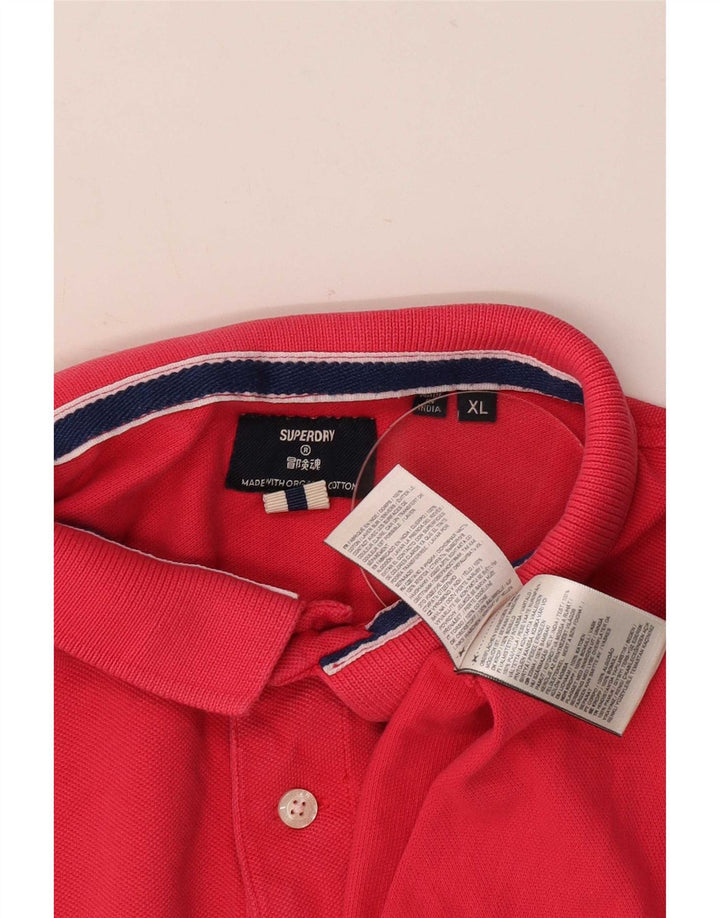 Superdry Mens Polo Shirt XL Red Cotton