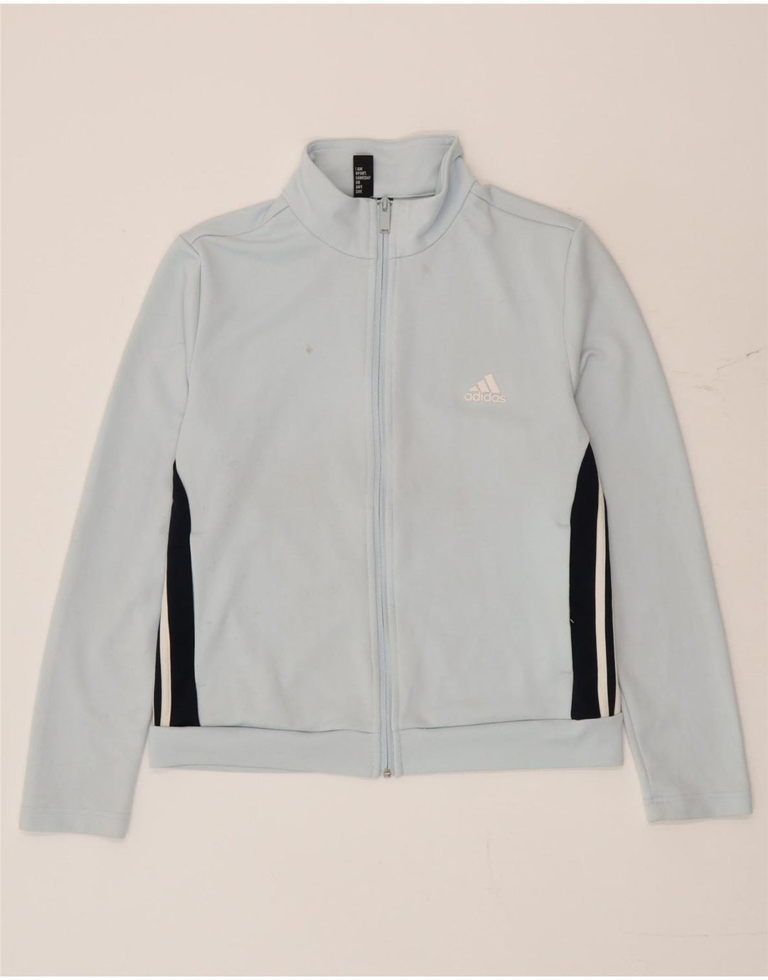 Adidas Womens Tracksuit Top Jacket UK 16/18 Large Blue Colourblock