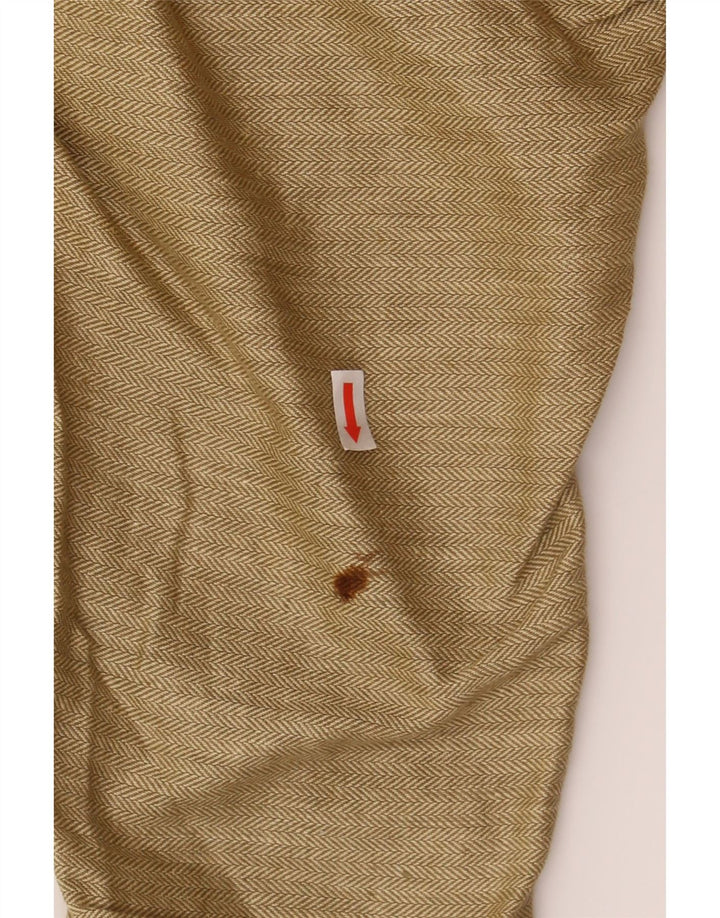I BLUES Womens Crop Bomber Jacket IT 40 Small Beige Herringbone Cotton Vintage i Blues and Second-Hand i Blues from Messina Hembry 
