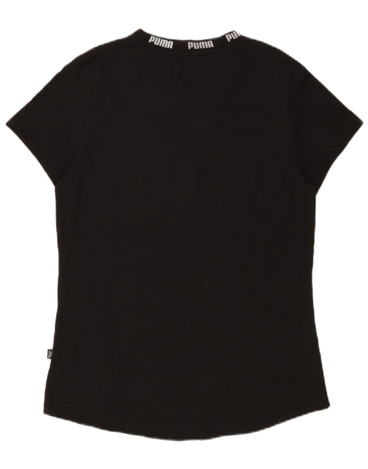 Puma Womens Graphic T-Shirt Top UK 12 Medium Black Cotton
