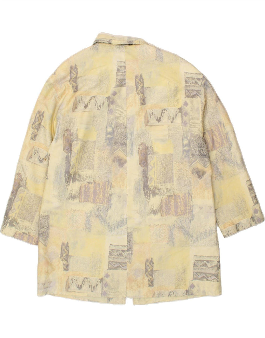 VINTAGE Womens Overcoat UK 18 XL Beige Patchwork Vintage Vintage and Second-Hand Vintage from Messina Hembry 