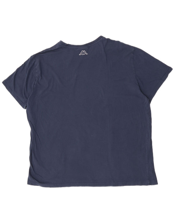 Kappa Mens Graphic T-Shirt Top 4XL Navy Blue Cotton