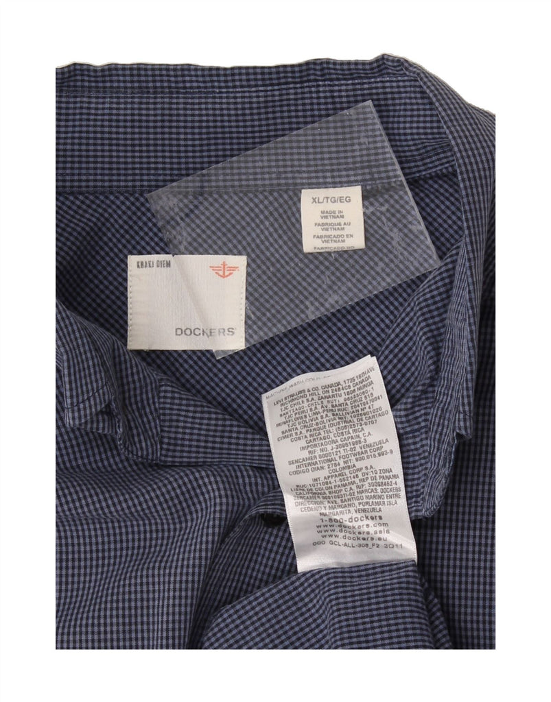 DOCKERS Mens Big & Tall Shirt XL Blue Gingham Cotton Vintage Dockers and Second-Hand Dockers from Messina Hembry 
