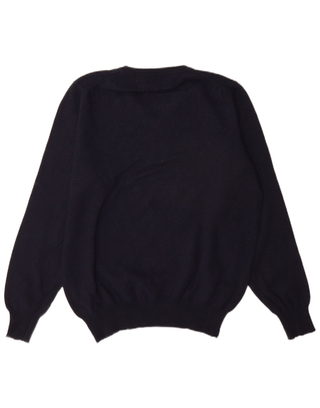 Fred Perry Mens V-Neck Jumper Sweater Large Navy Blue Wool