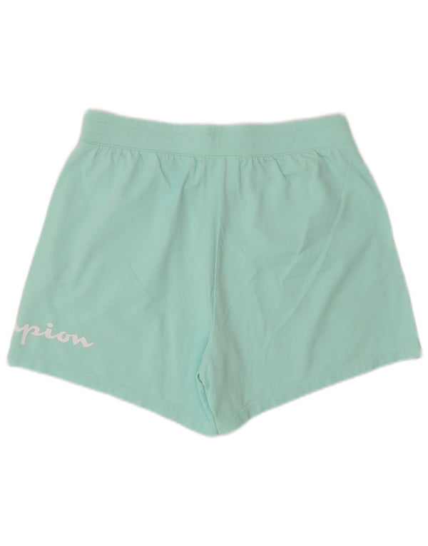 Champion Womens Graphic Sport Shorts UK 10 Small  Turquoise