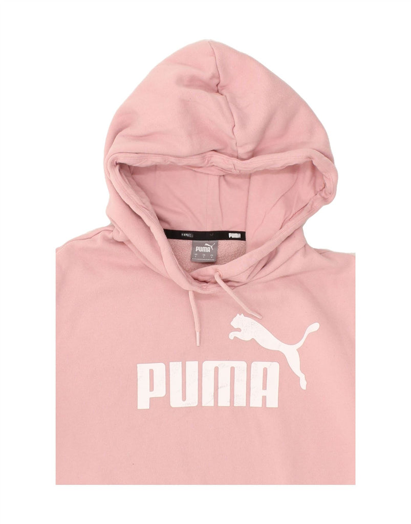 PUMA Womens Graphic Hoodie Jumper UK 10 Small Pink Cotton Vintage Puma and Second-Hand Puma from Messina Hembry 