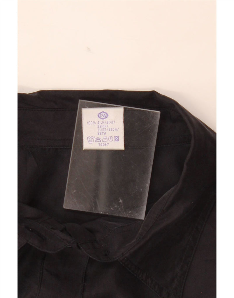 NEW FAST Womens Short Sleeve Shirt EU 38 Medium Black Silk Vintage New Fast and Second-Hand New Fast from Messina Hembry 