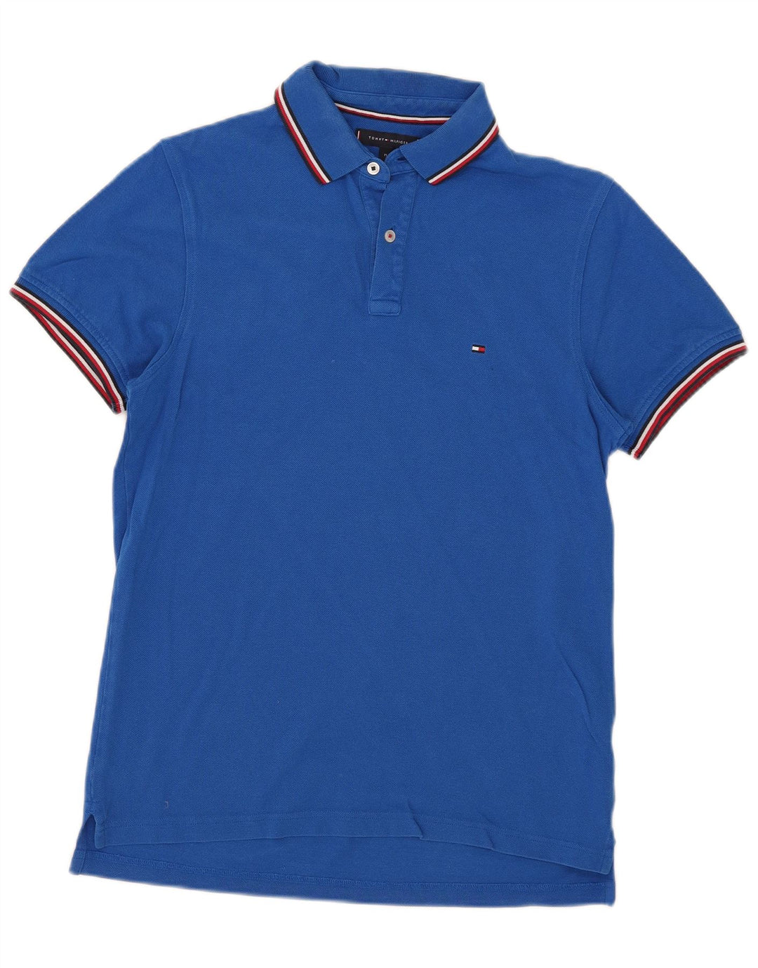 Tommy Hilfiger Mens Slim Fit Polo Shirt Medium Blue Striped
