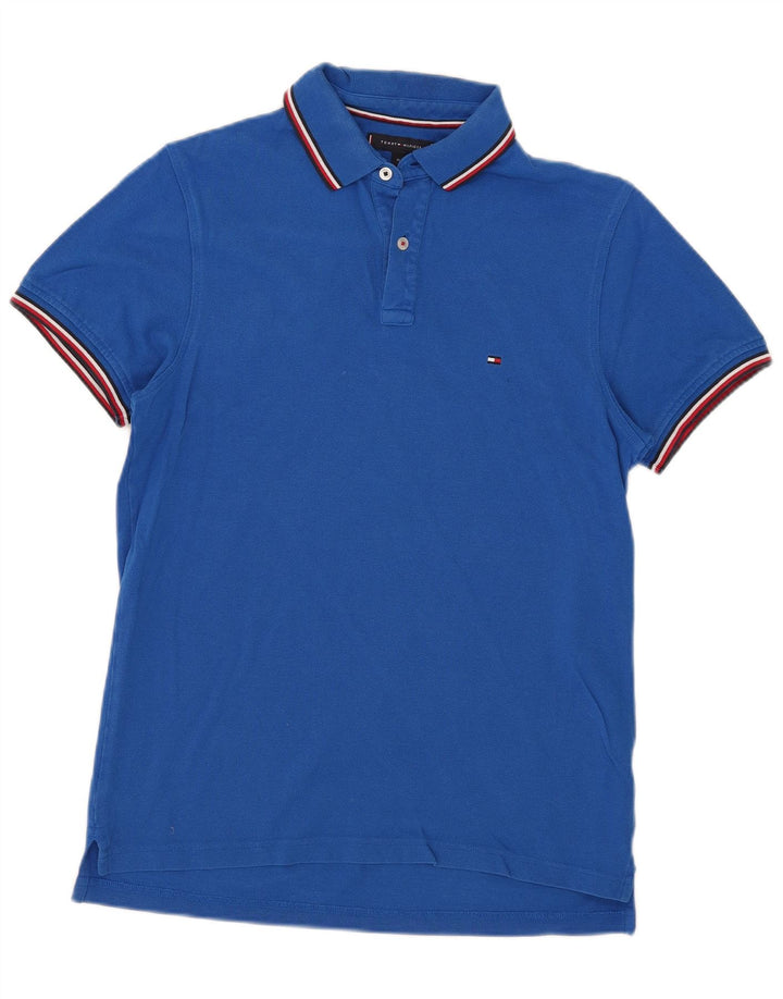 Tommy Hilfiger Mens Slim Fit Polo Shirt Medium Blue Striped