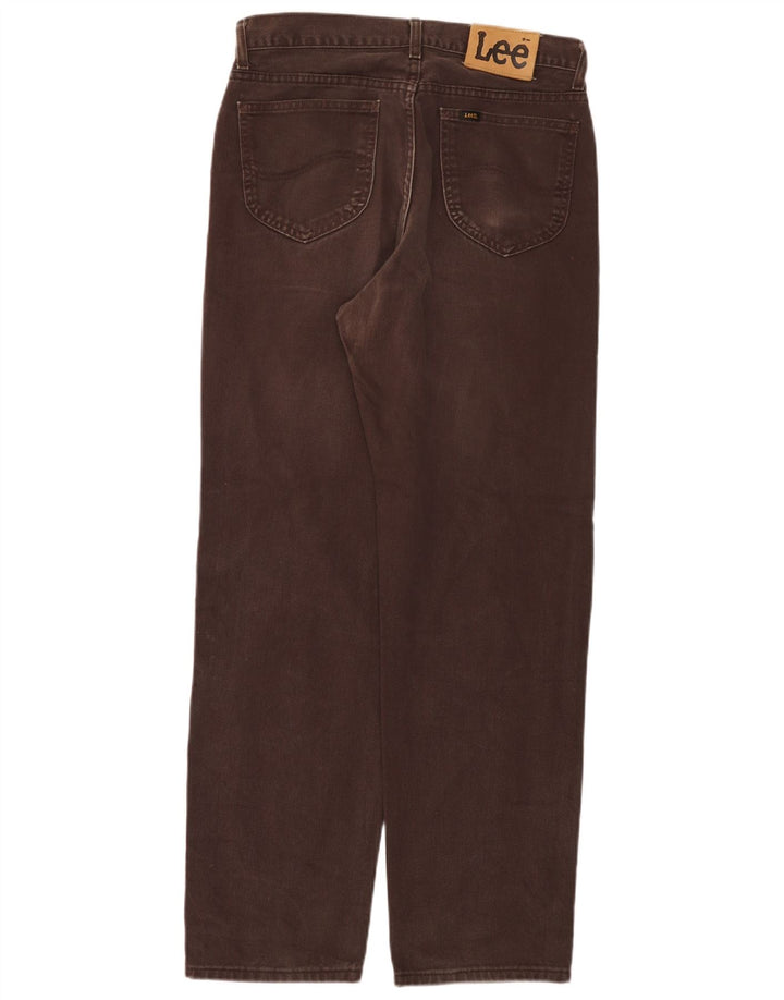 Lee Mens Kansas Straight Jeans W34 L32 Brown Cotton