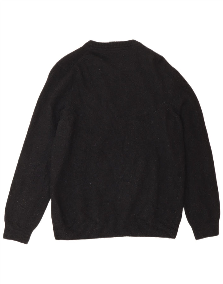 Lyle & Scott Womens Crew Neck Jumper Sweater UK 16 Large Black Wool