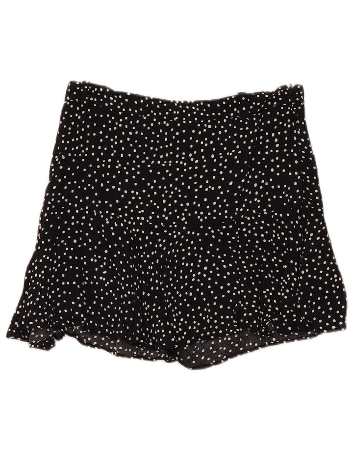 Zara Womens Skort UK 14 Medium Black Spotted Viscose