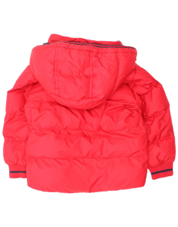 Timberland Boys Hooded Padded Jacket 2-3 Years Red Polyester