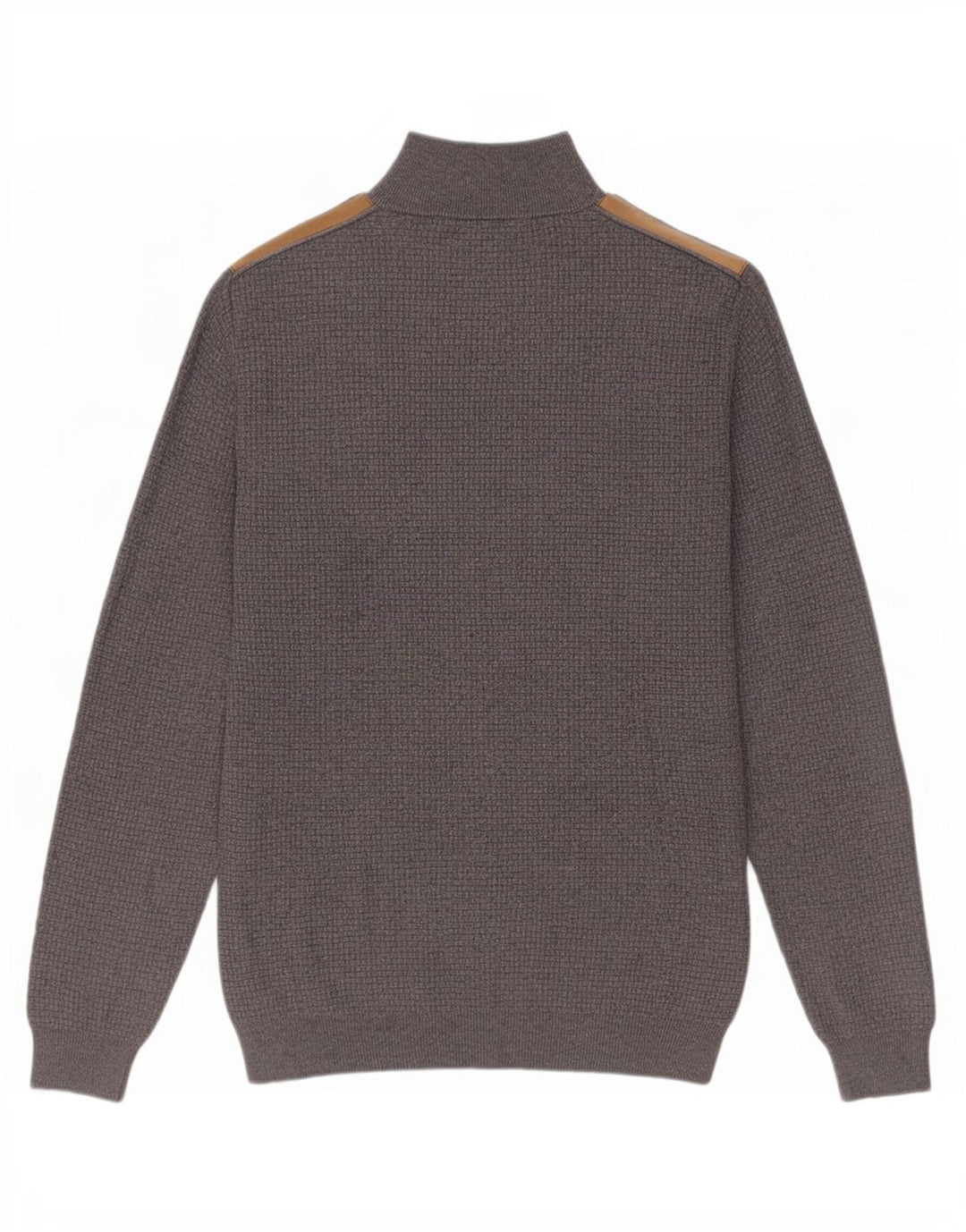Massimo Dutti Mens Zip Neck Jumper Sweater Medium Grey Cotton