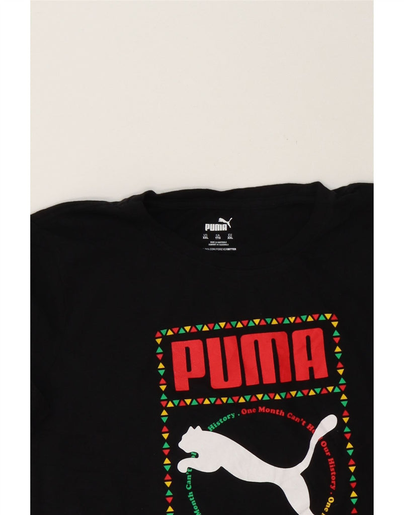 PUMA Womens Graphic T-Shirt Top UK 20 2XL Black Cotton Vintage Puma and Second-Hand Puma from Messina Hembry 