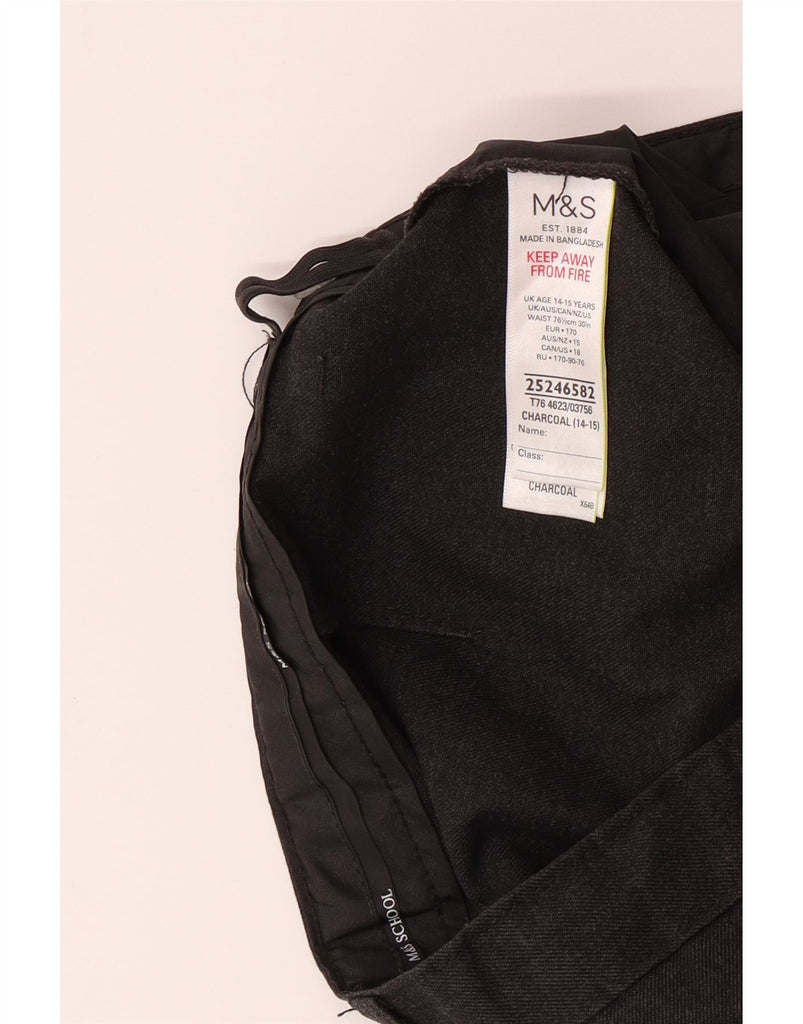 MARKS & SPENCER Boys Slim Chino Trousers 14-15 Years W30 L29 Grey Vintage Marks & Spencer and Second-Hand Marks & Spencer from Messina Hembry 