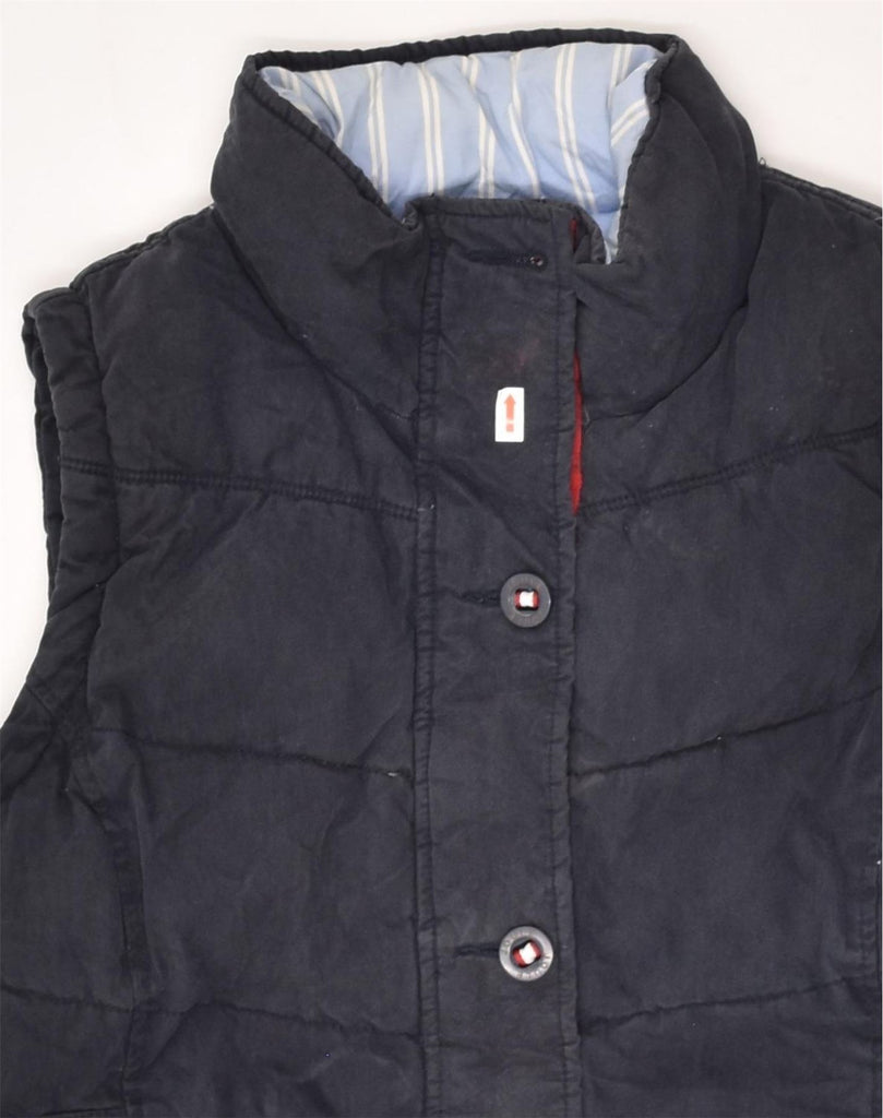 JOULES Womens Padded Gilet UK 10 Small Navy Blue Cotton | Vintage Joules | Thrift | Second-Hand Joules | Used Clothing | Messina Hembry 