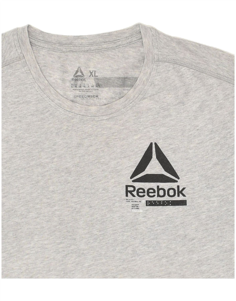 REEBOK Mens Graphic T-Shirt Top XL Grey Cotton | Vintage Reebok | Thrift | Second-Hand Reebok | Used Clothing | Messina Hembry 