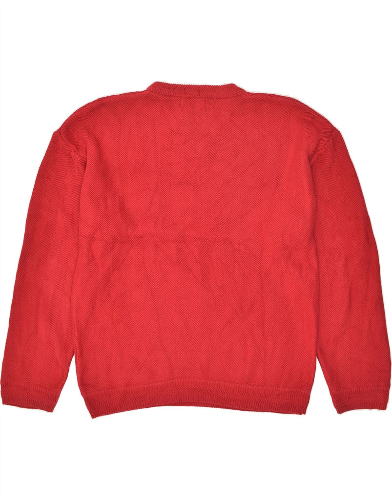 CHAPS Mens Crew Neck Jumper Sweater Large Red Cotton | Vintage Chaps | Thrift | Second-Hand Chaps | Used Clothing | Messina Hembry 