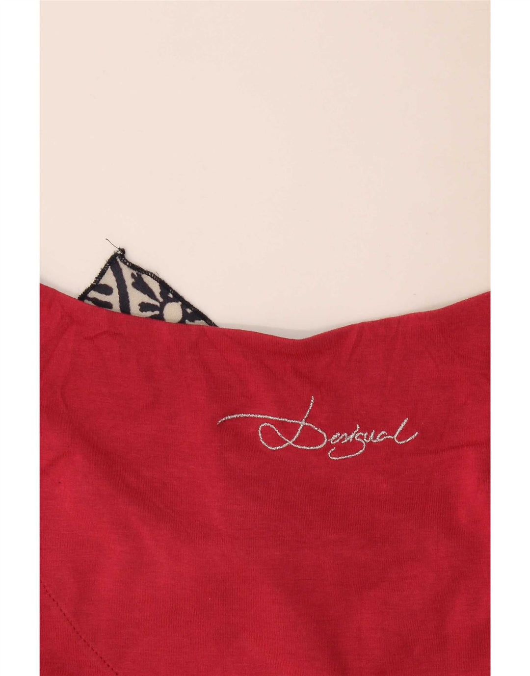 Desigual Womens Graphic T-Shirt Top UK 16 Large Red Patchwork