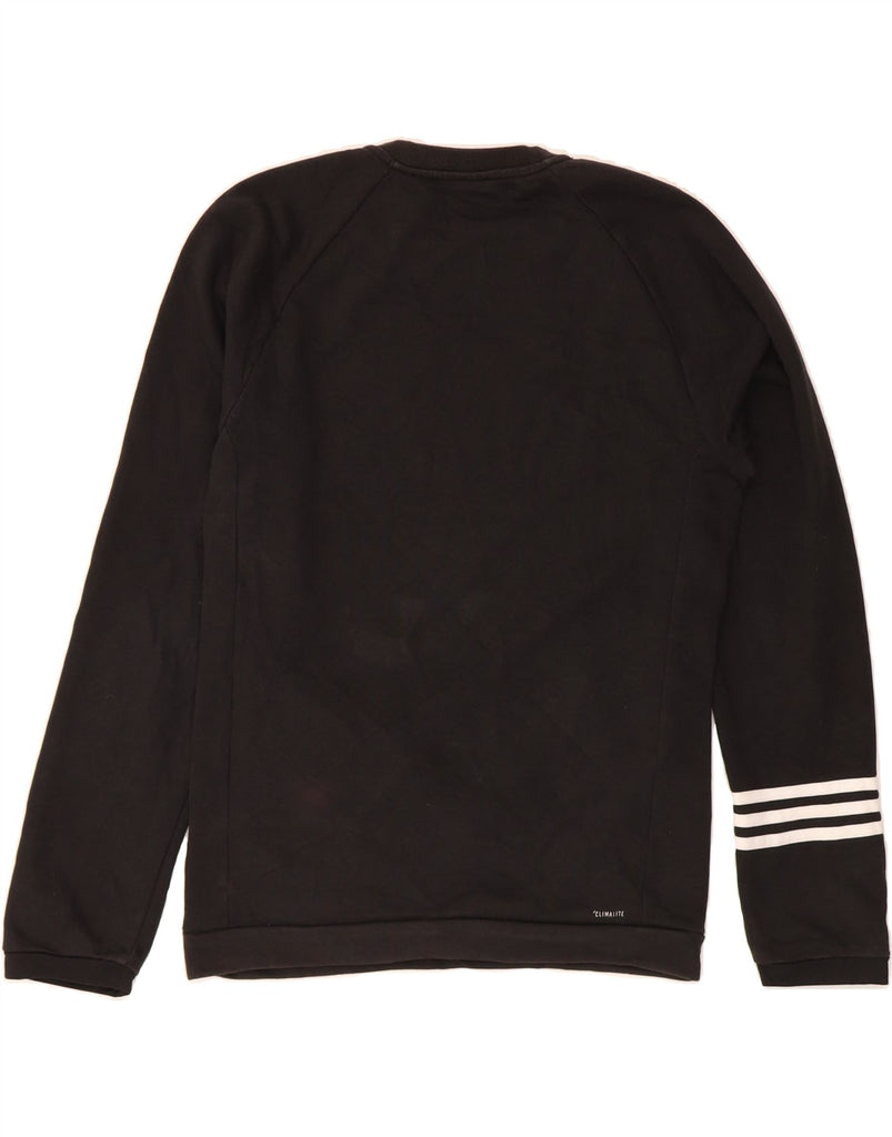 ADIDAS Mens Climalite Sweatshirt Jumper Small Black Cotton Vintage Adidas and Second-Hand Adidas from Messina Hembry 