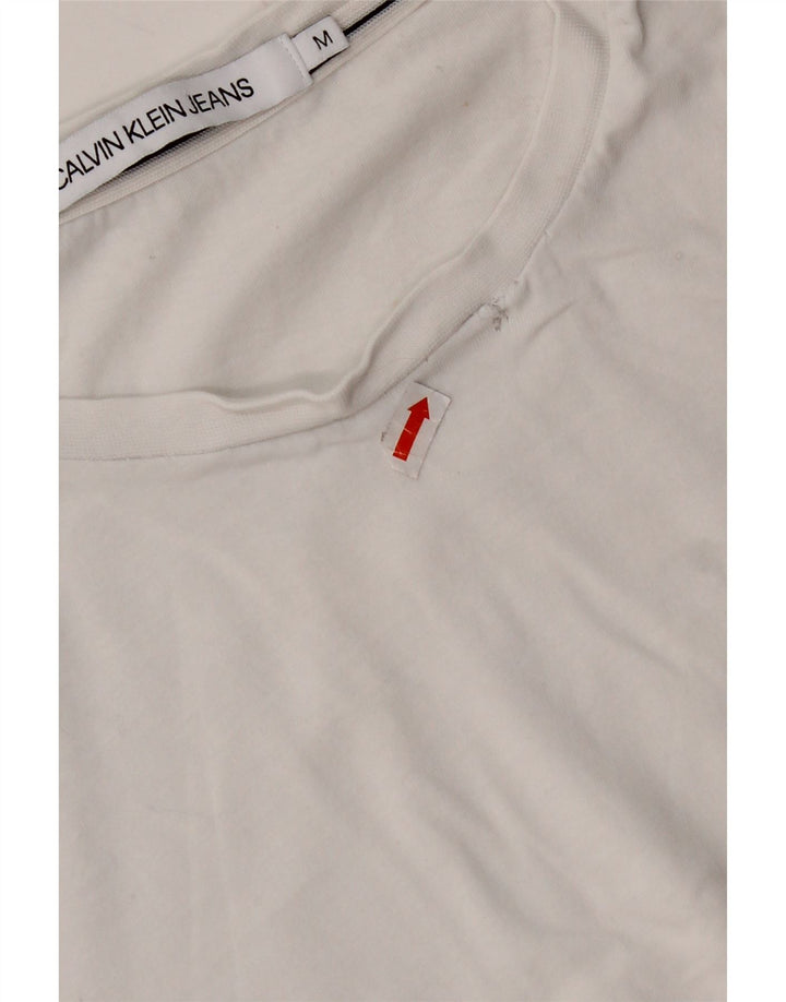 CALVIN KLEIN Womens T-Shirt Top UK 14 Medium White