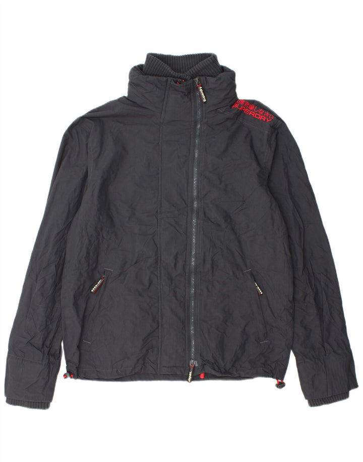 Superdry Mens Windcheater Rain Jacket UK 40 Large Grey Nylon