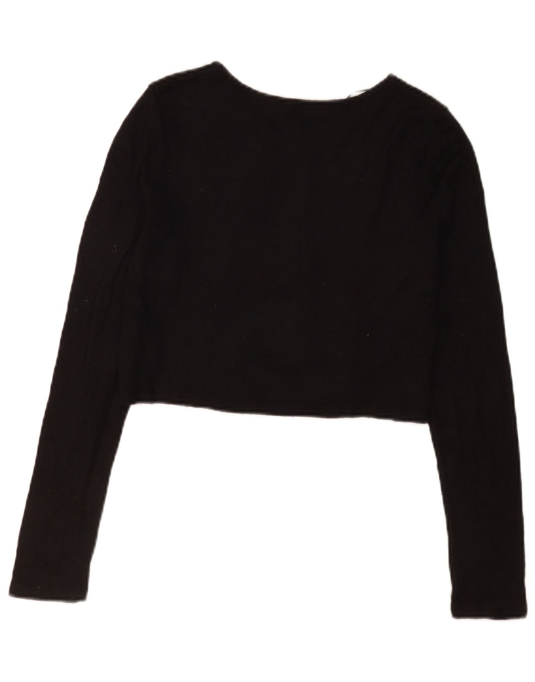 Zara Womens Crop Cardigan Sweater UK 12 Medium Black Viscose