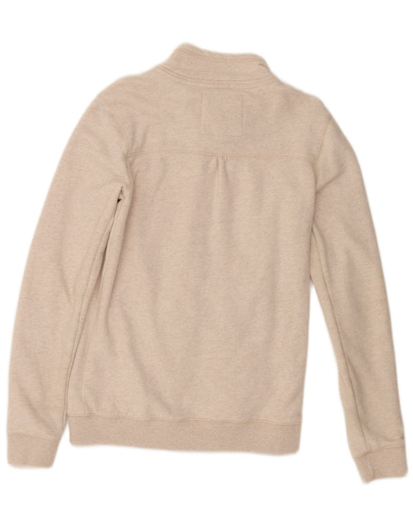 Fat Face Womens Graphic Tracksuit Top Jacket UK 8 Small Beige Cotton