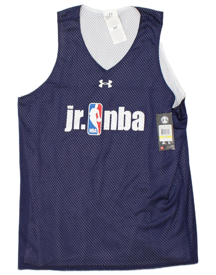 UNDER ARMOUR Mens NBA Loose Fit Graphic Vest Top Medium Navy Blue