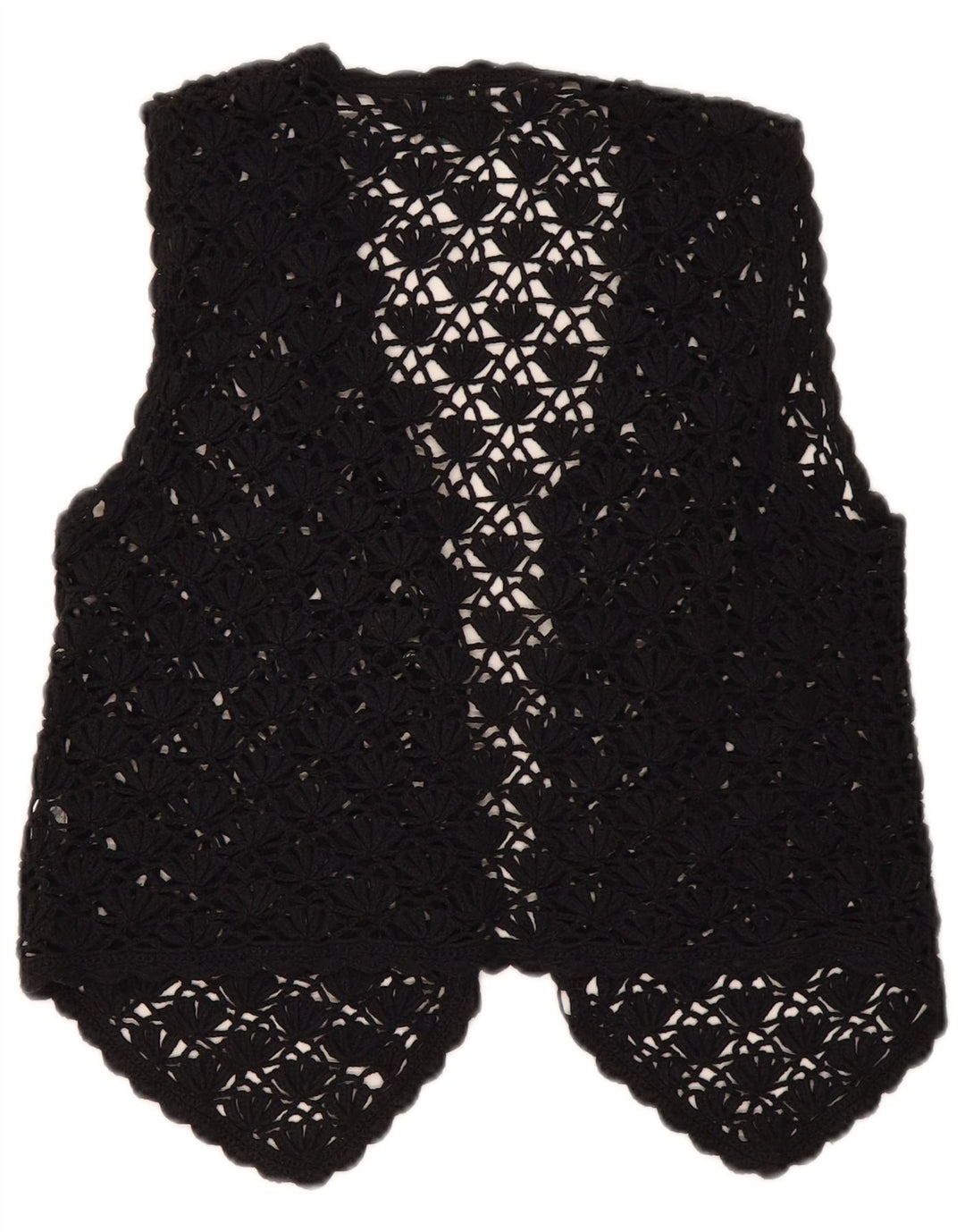 Premode Womens Crop Crochet Cardigan Top UK 12 Medium Black Cotton