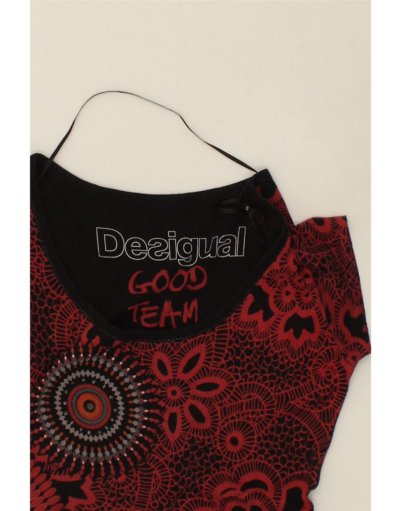 DESIGUAL Womens A-Line Dress UK 10 Small Grey Floral | Vintage Desigual | Thrift | Second-Hand Desigual | Used Clothing | Messina Hembry 